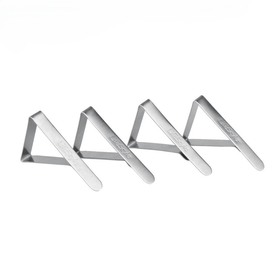 CLIPS SUJETA MANTELES INOXIDABLE (4 UNIDADES) REF.5024