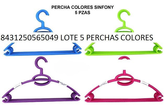 PERCHA DE COLORES SINFONY (5 PIEZAS)