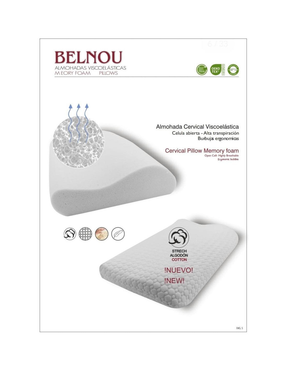 ALMOHADA VISCO CERVICALES OREILLER REF.56429
