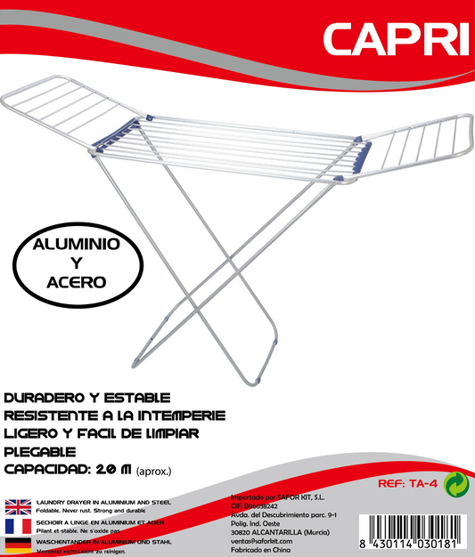 TENDEDERO ALAS ALUMINIO / ACERO REF.TA-4