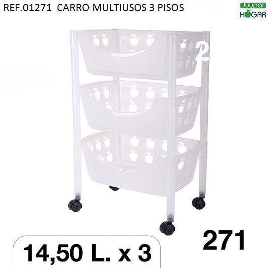 CARRO MULTIUSOS DE 3 PISOS REF.01271