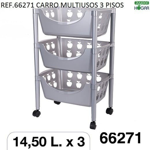 CARRO MULTIUSOS DE 3 PISOS REF.66271