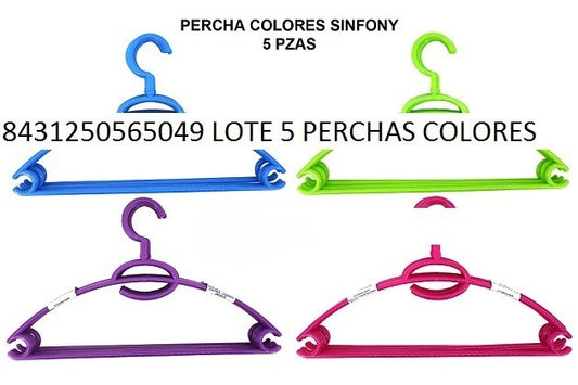 PERCHA DE COLORES SINFONY (5 PIEZAS)