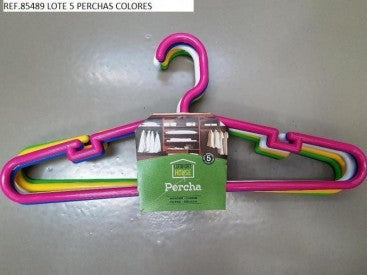 LOTE 5 PERCHAS COLORES REF.85489